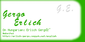 gergo erlich business card